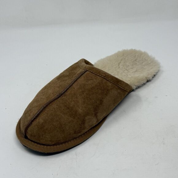 UGG Scuff Slippers Mens 11 Chestnut Brown Suede Shearling Slip On Comfort 5776 main image 2